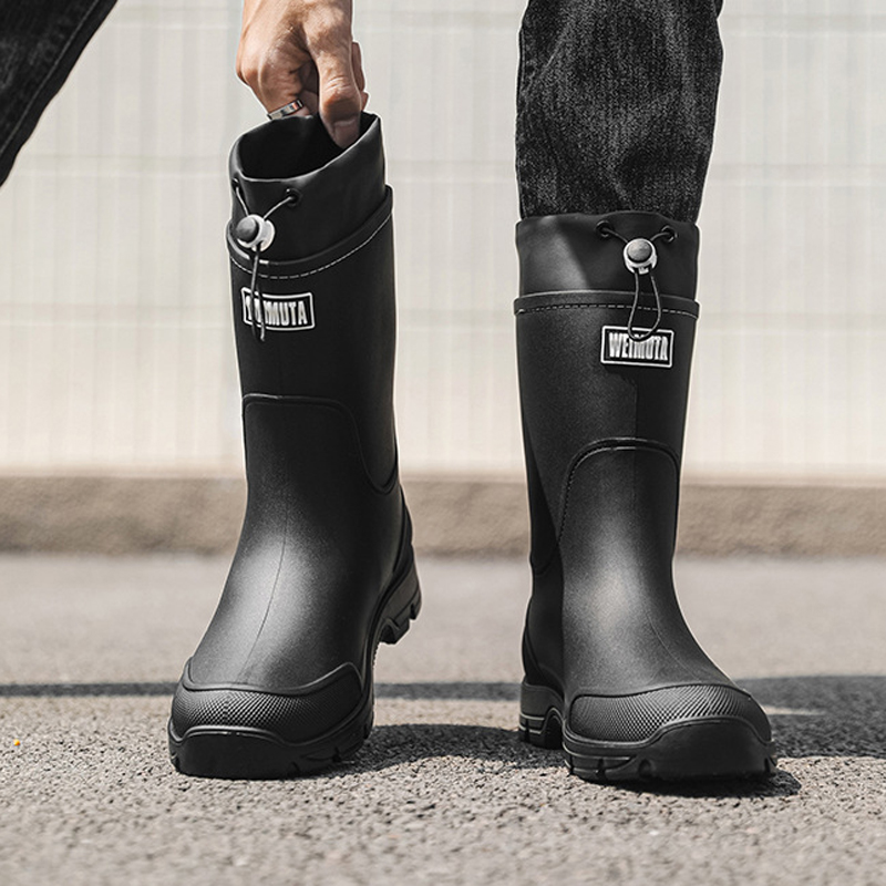 Men'S Shoes Water Resistant - Durable Rainboots women Mid Calf Slip