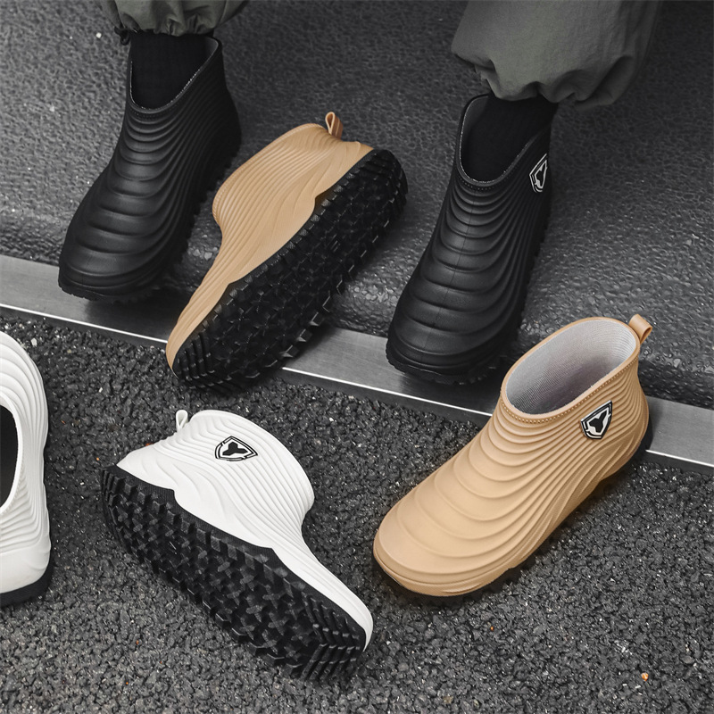 Men'S Shoes Water Resistant - Men's Rain Shoes Fashion Waterproof Slip-resistant