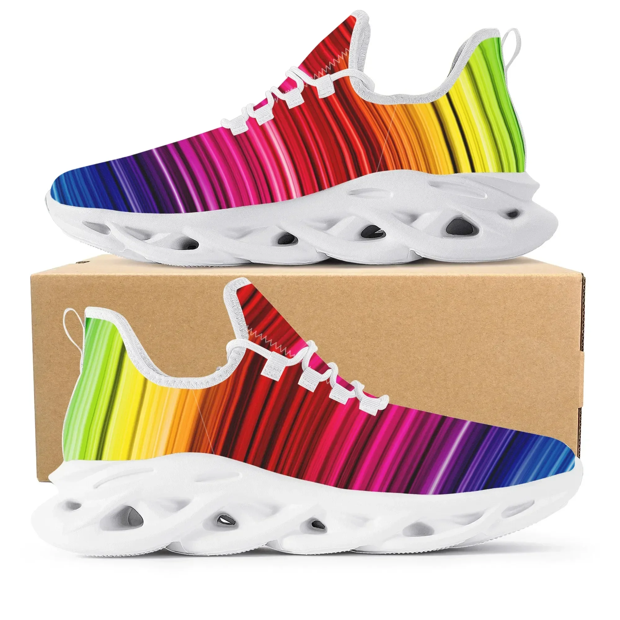 Men'S Shoes Basketball - Colorful Rainbow Design Fashion Hot Sneakers