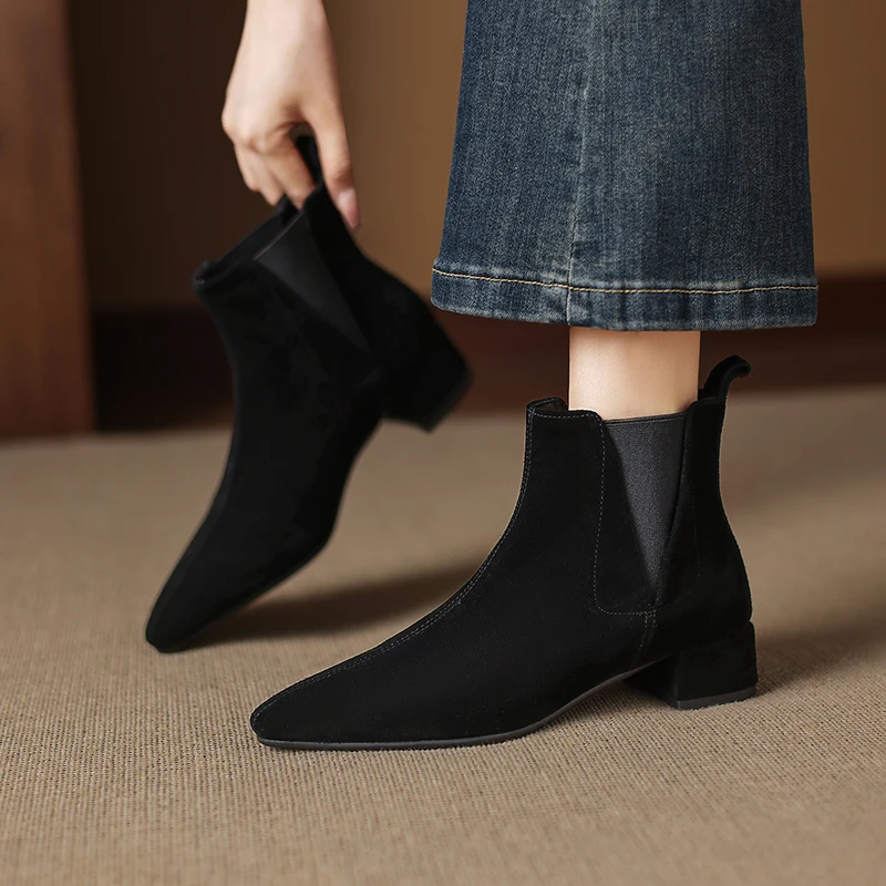 Chelsea Boots Suede - 2026 autumn winter women ankle boots