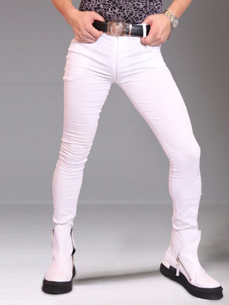 Men'S Shoes For Jeans - M-3XL Mens Elastic Denim Jeans Tights