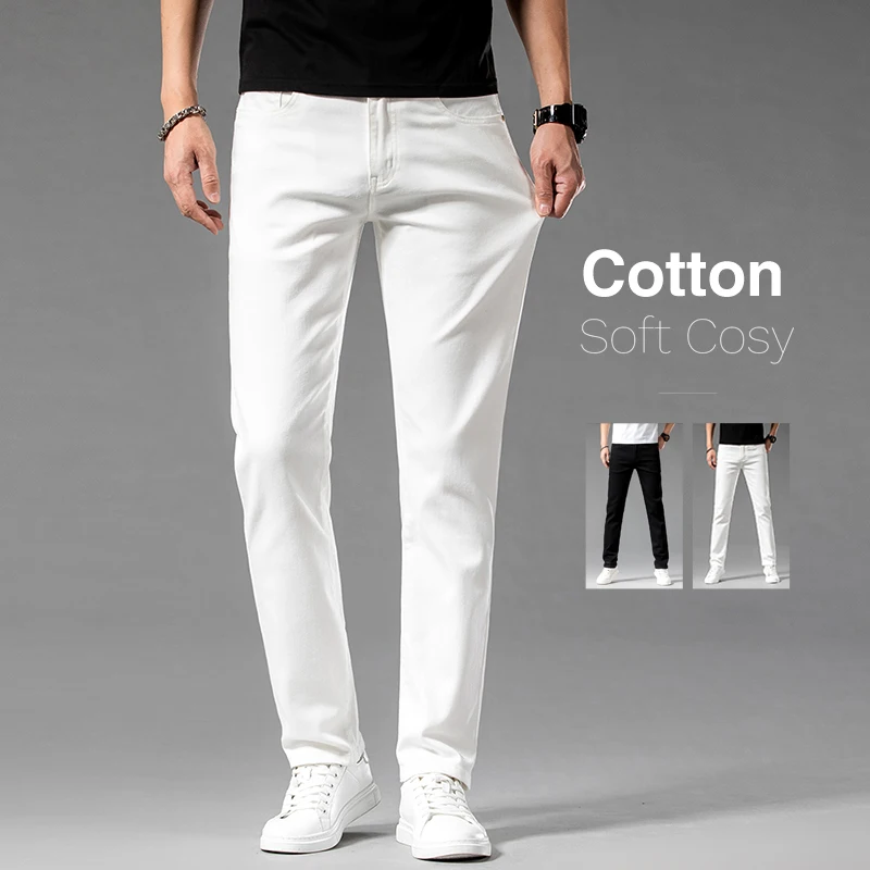 Men'S Shoes For Jeans - White Summer Men's Slim Jeans Classic
