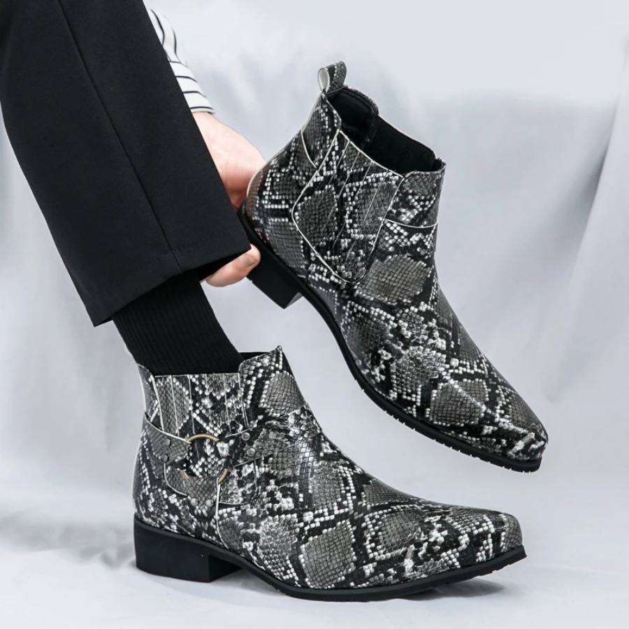 Men'S Shoes Black And White - 2025 New Men's Pointed Black White
