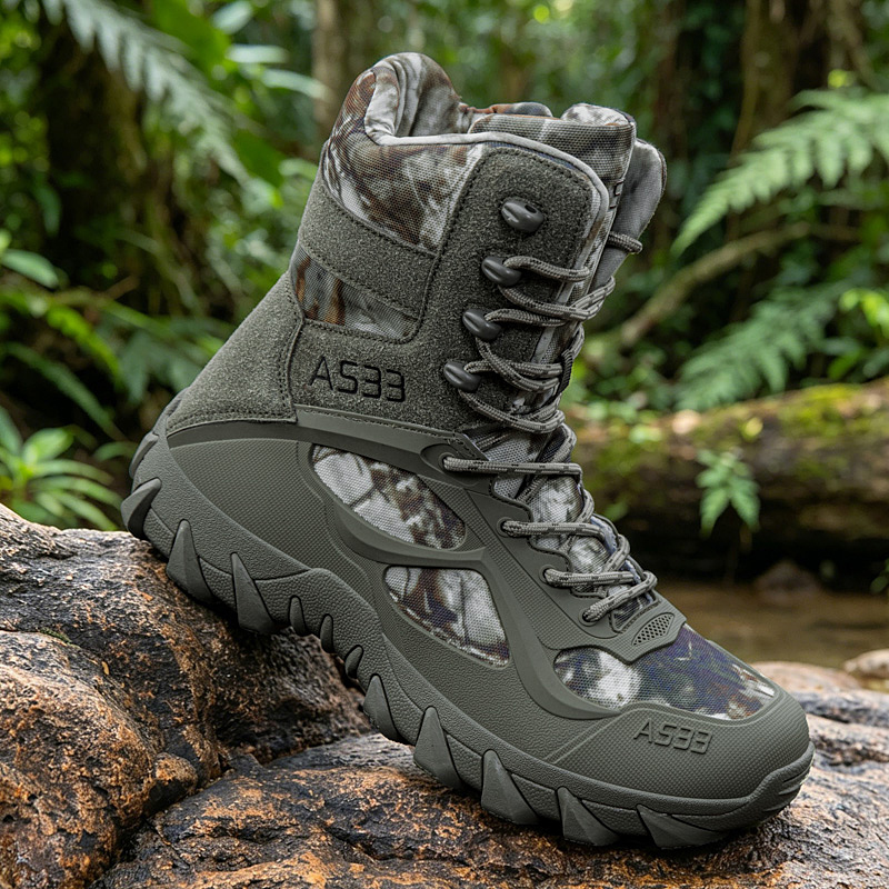 Men'S Shoes Zipper - Men Tactical Boot Outdoor Ultrallight Safety