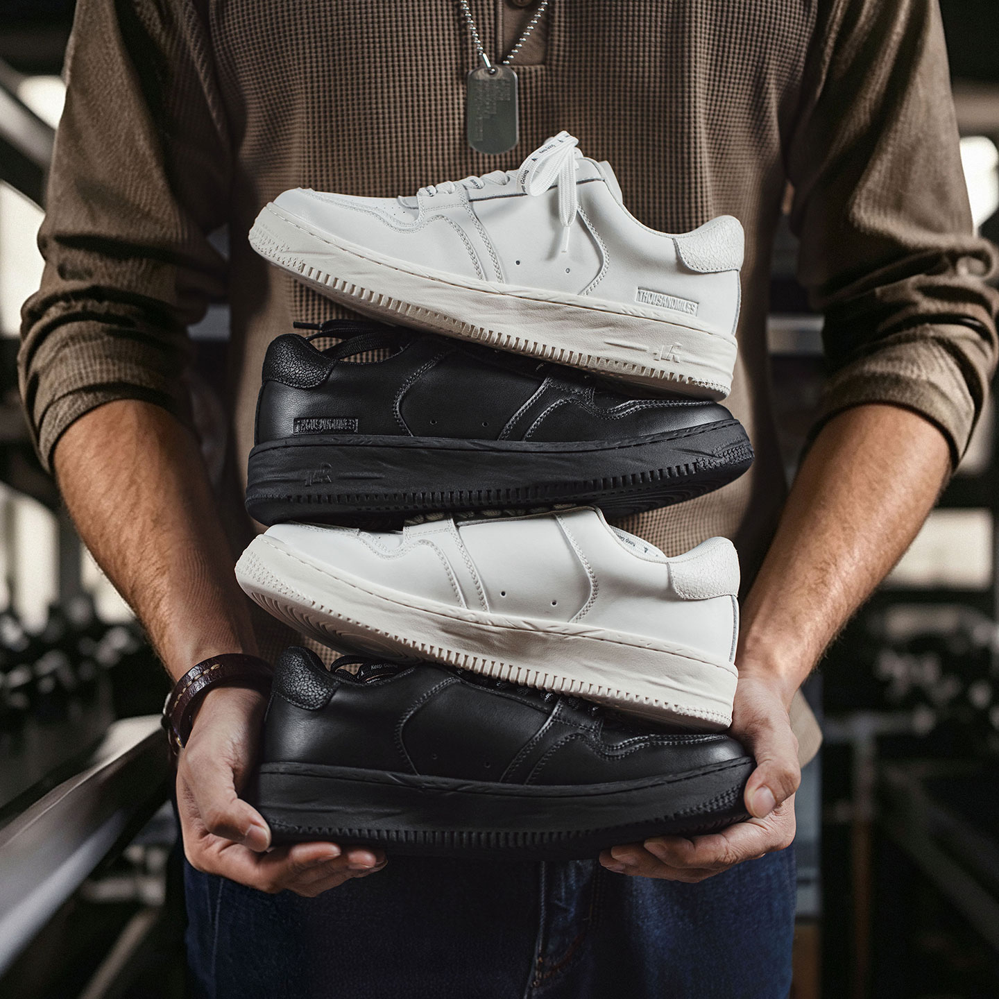 Men'S Shoes Black And White - MADEN Classic White Black Platform Sneakers