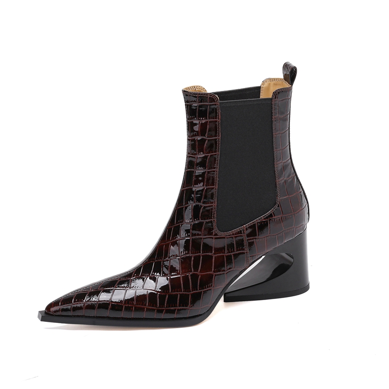 Women's New Leather Embossed P - Chelsea Boots Suede recension och pris