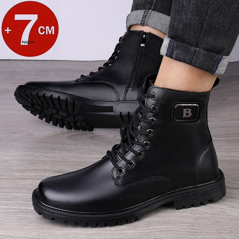 Men's Genuine Leather Elevator - Men'S Shoes Zipper recension och pris