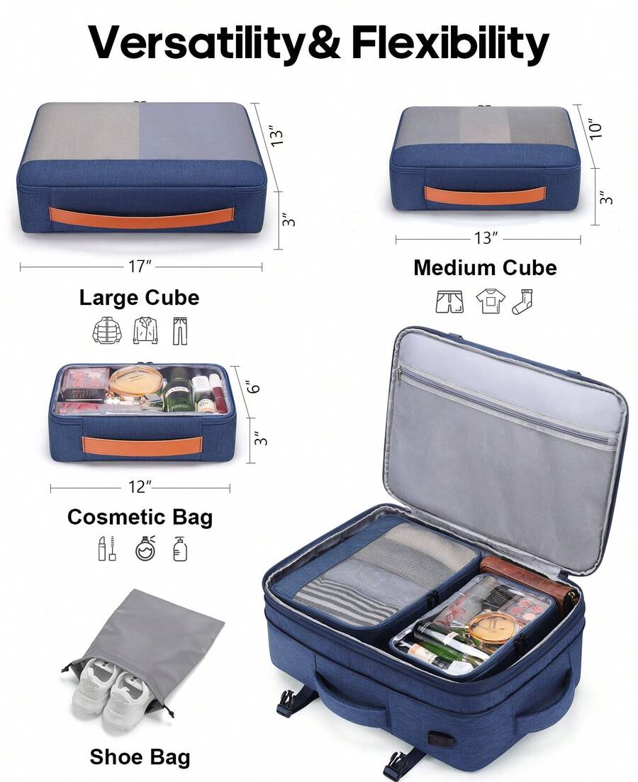 5PCS Travel Backpack Carry On  - Men'S Shoes Water Resistant recension och pris