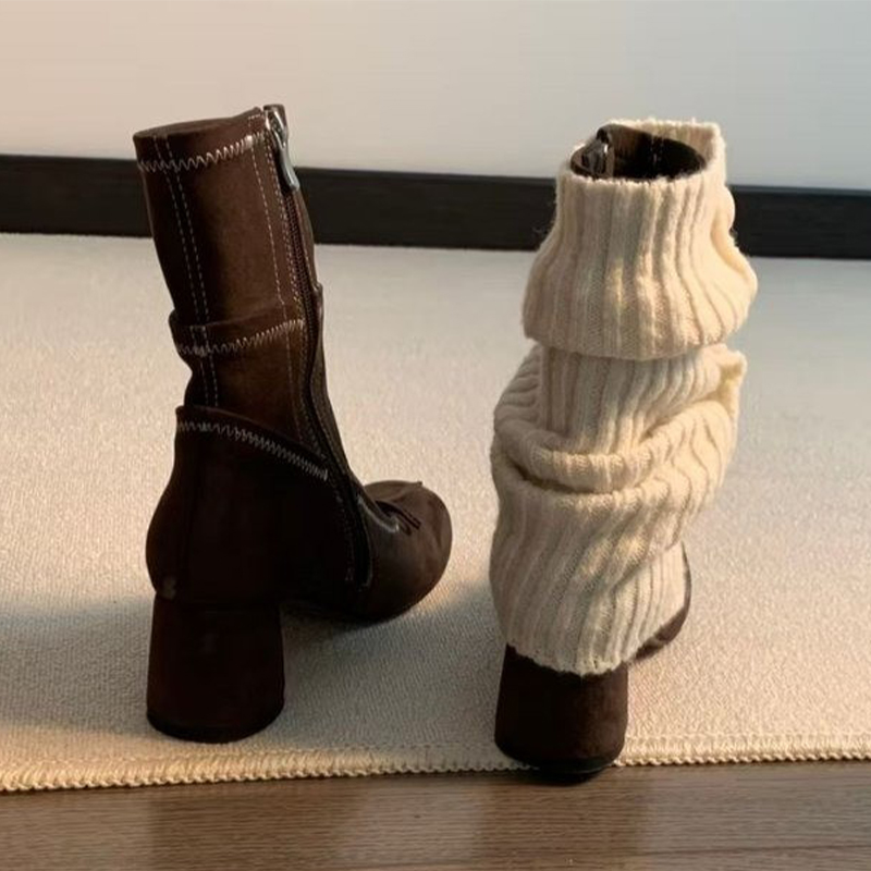 Bow High Heels Women Boots New - Chelsea Boots Suede recension och pris