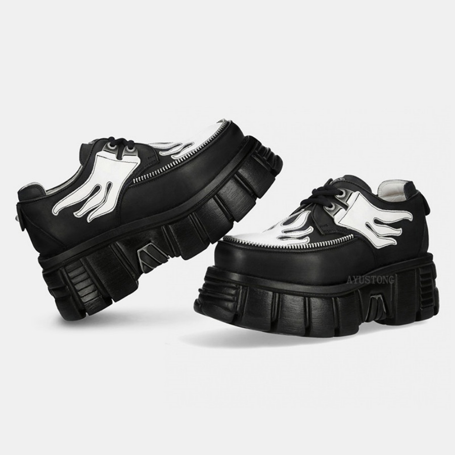 Women Black White Flame Print  - Men'S Shoes Black And White recension och pris