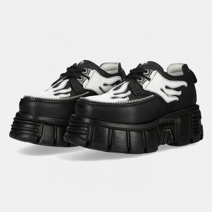 Women Black White Flame Print  - Men'S Shoes Black And White recension och pris