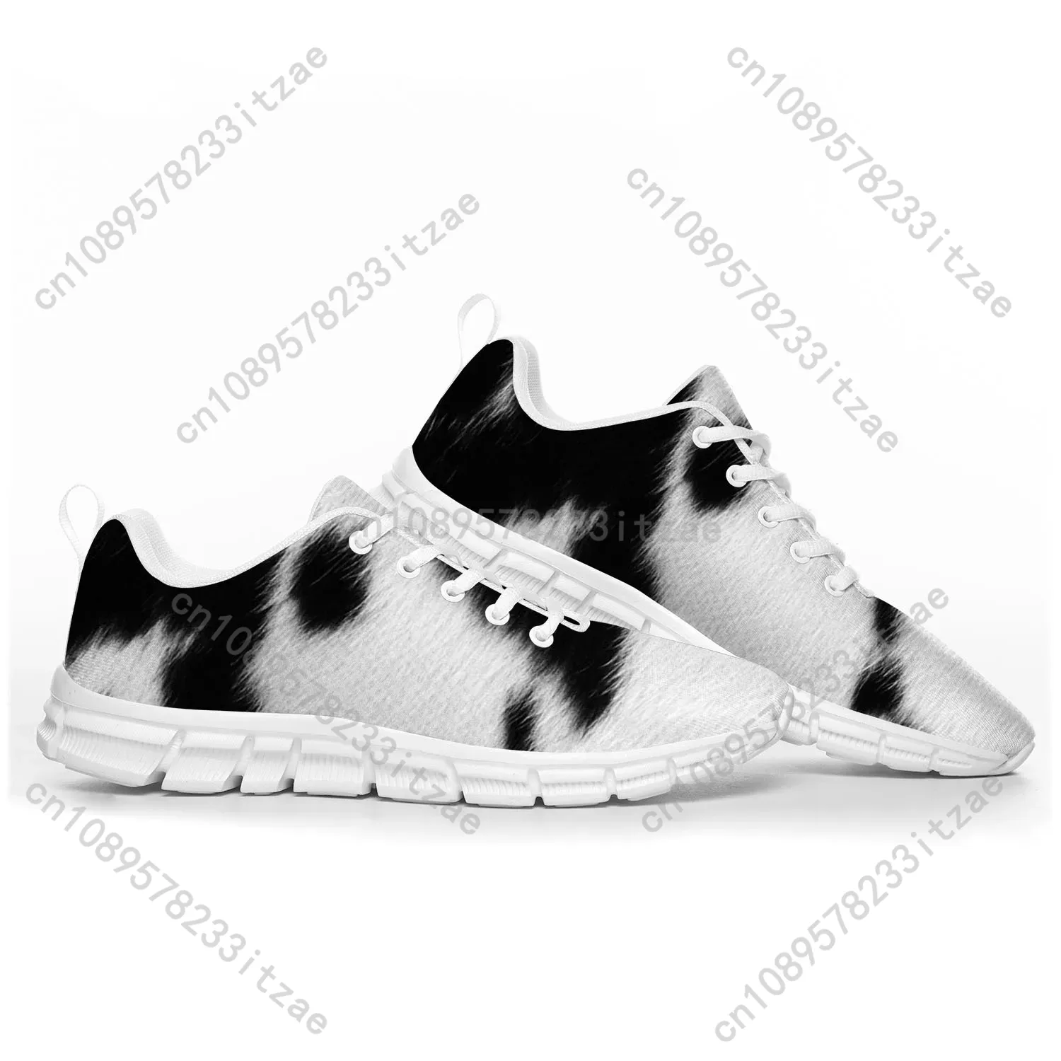 Cow Print 3D Pattern Sports Sh - Men'S Shoes Black And White recension och pris