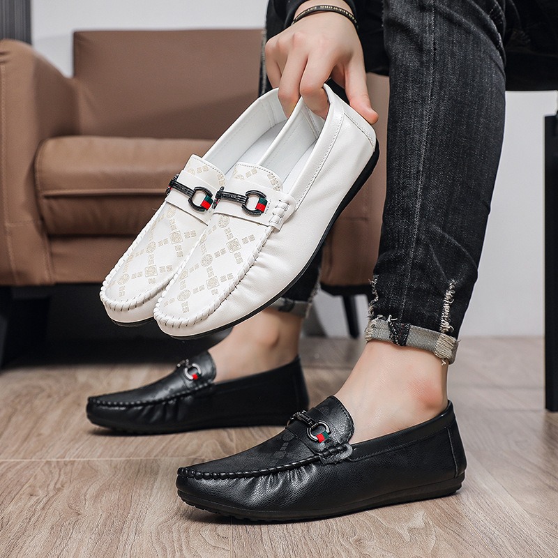 italian PU leather loafers men - Men'S Shoes Black And White recension och pris