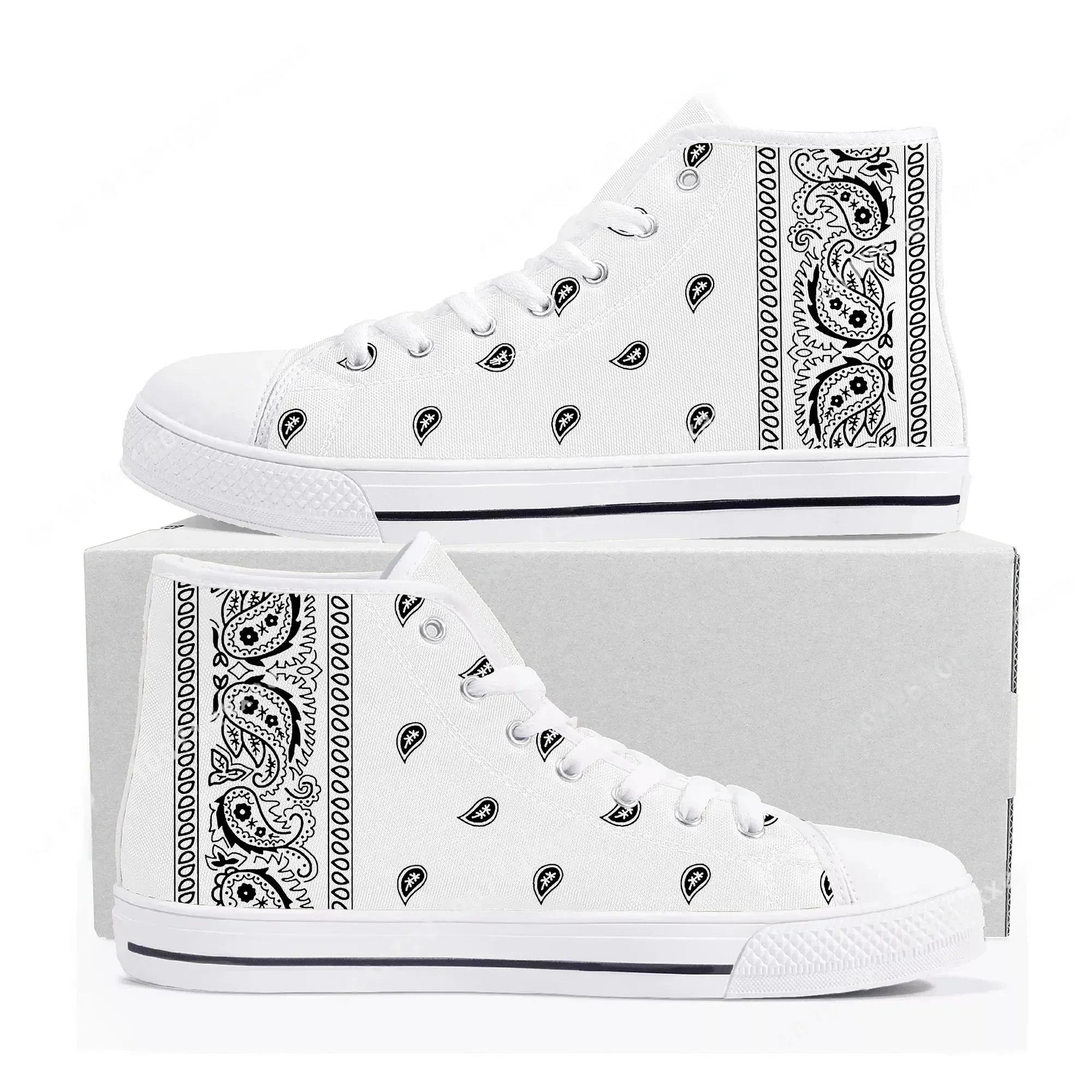 Bandana Paisley High Top Sneak - Men'S Shoes Black And White recension och pris