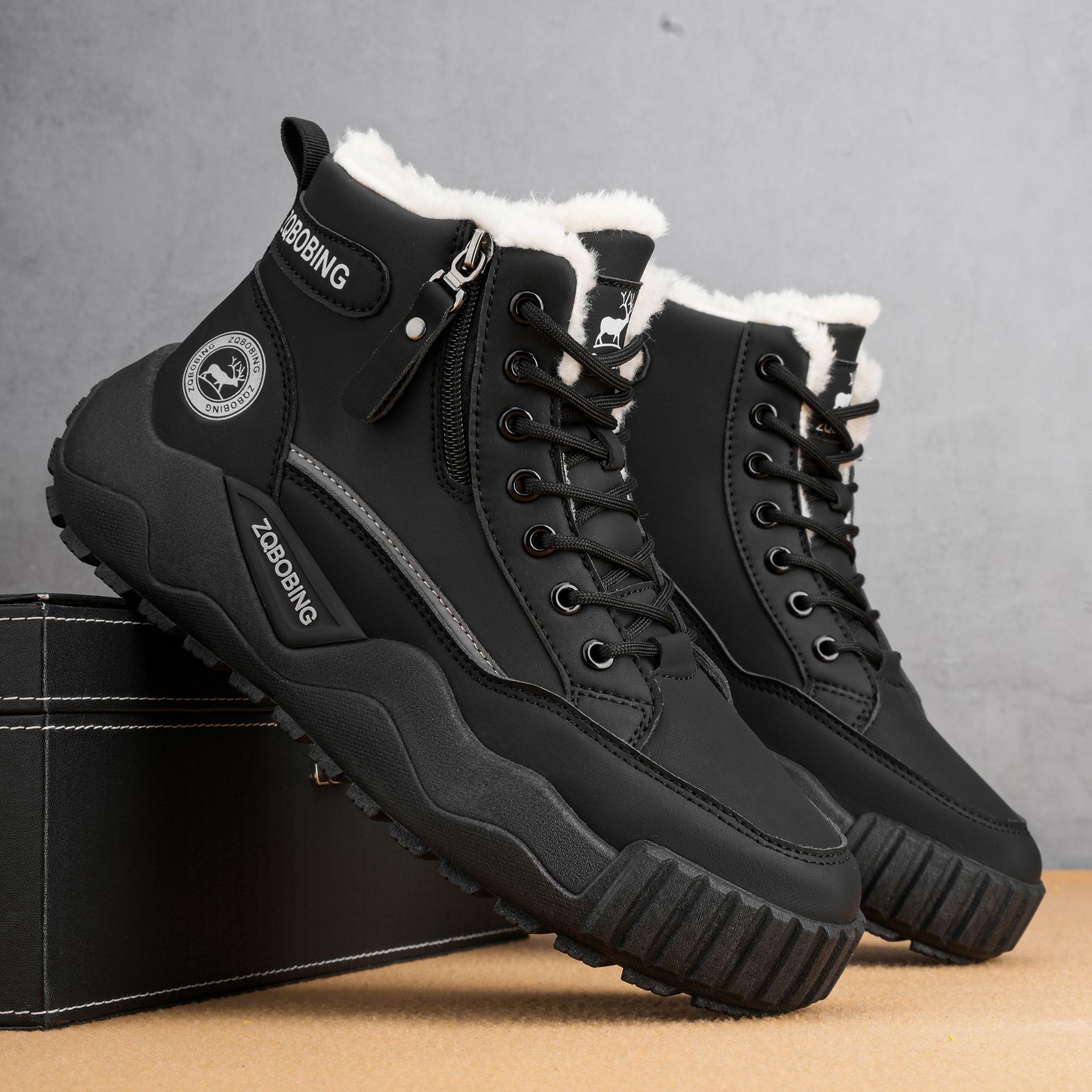 Men's Winter High Top Plush Wa - Men'S Shoes Zipper recension och pris