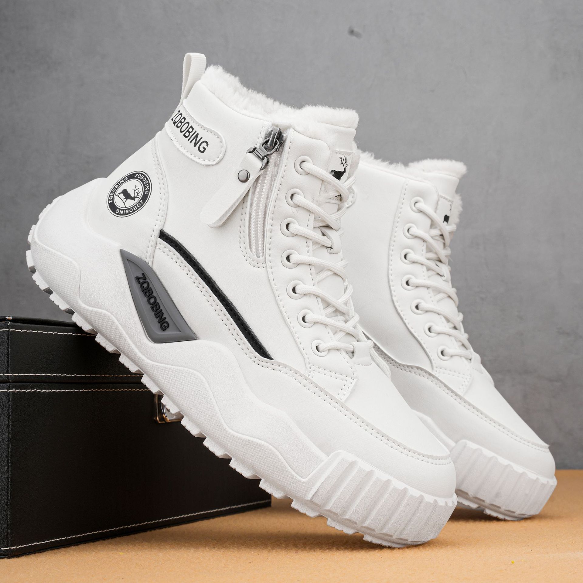Men's Winter High Top Plush Wa - Men'S Shoes Zipper recension och pris