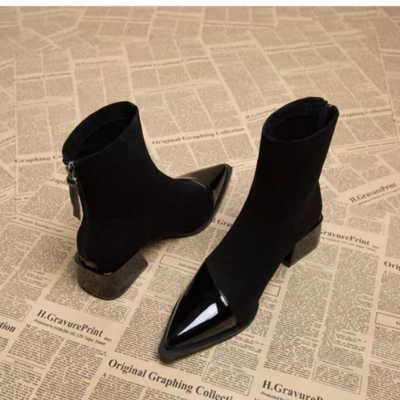 Ankle Boots Women Chunky Mid H - Chelsea Boots Suede recension och pris