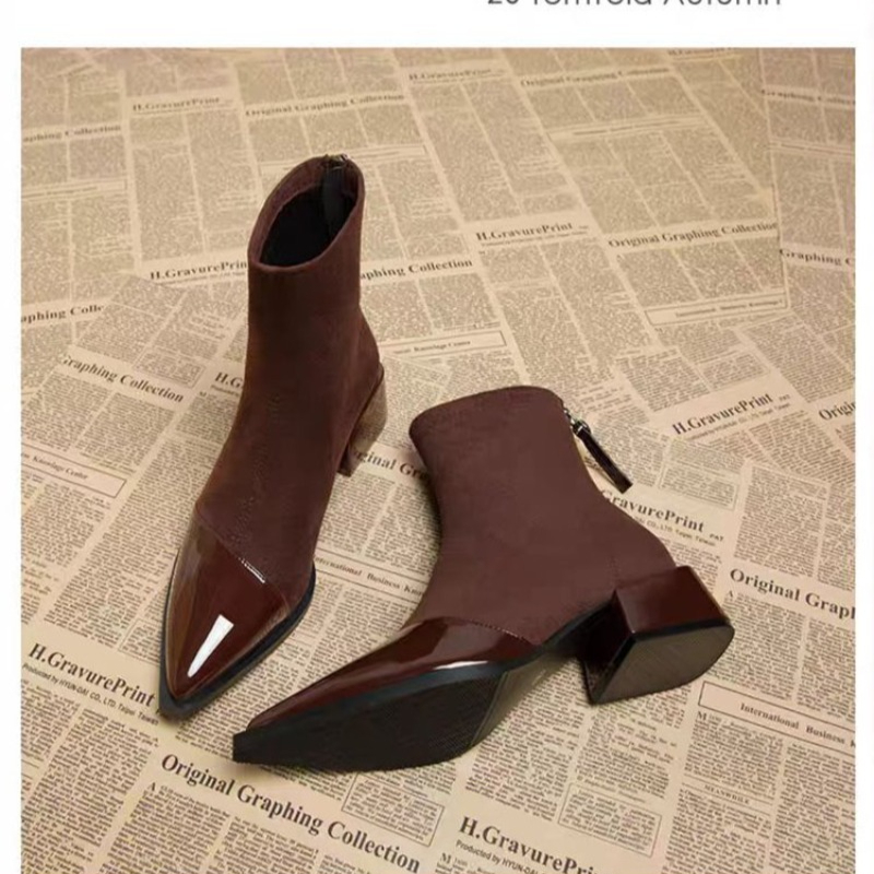 Ankle Boots Women Chunky Mid H - Chelsea Boots Suede recension och pris