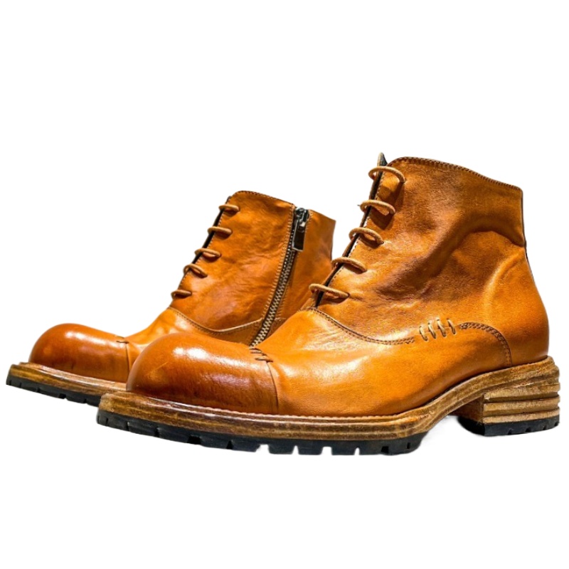 Ethnic Style Washed Horsehide  - Men'S Shoes Zipper recension och pris
