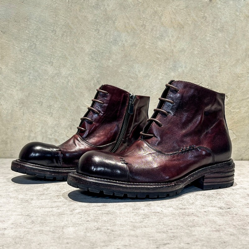 Ethnic Style Washed Horsehide  - Men'S Shoes Zipper recension och pris