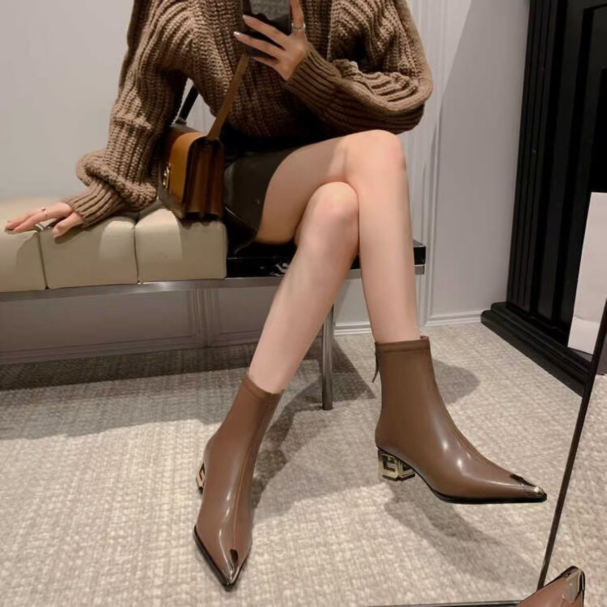 Brand Design Leather Custom V- - Chelsea Boots Suede recension och pris