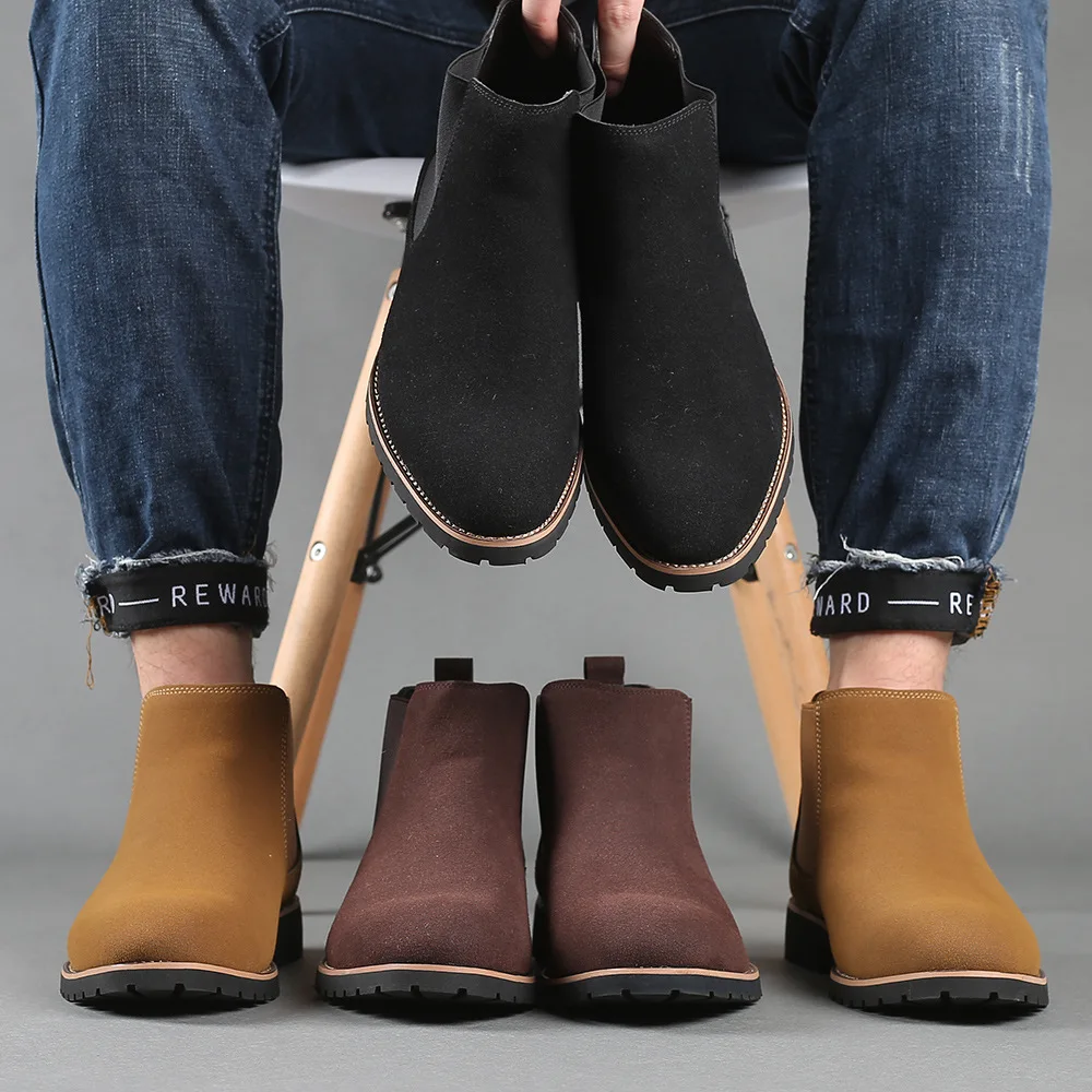 Men Ankle Boots British Style  - Chelsea Boots Suede recension och pris