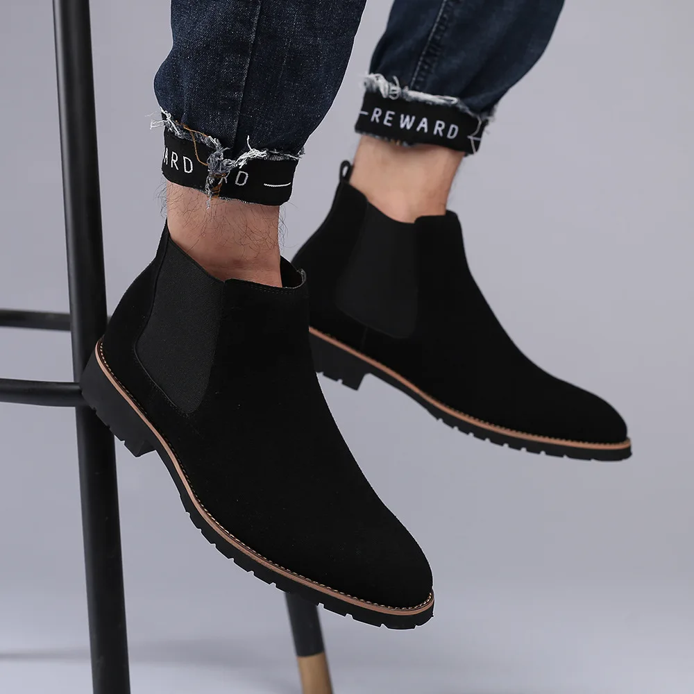 Men Ankle Boots British Style  - Chelsea Boots Suede recension och pris
