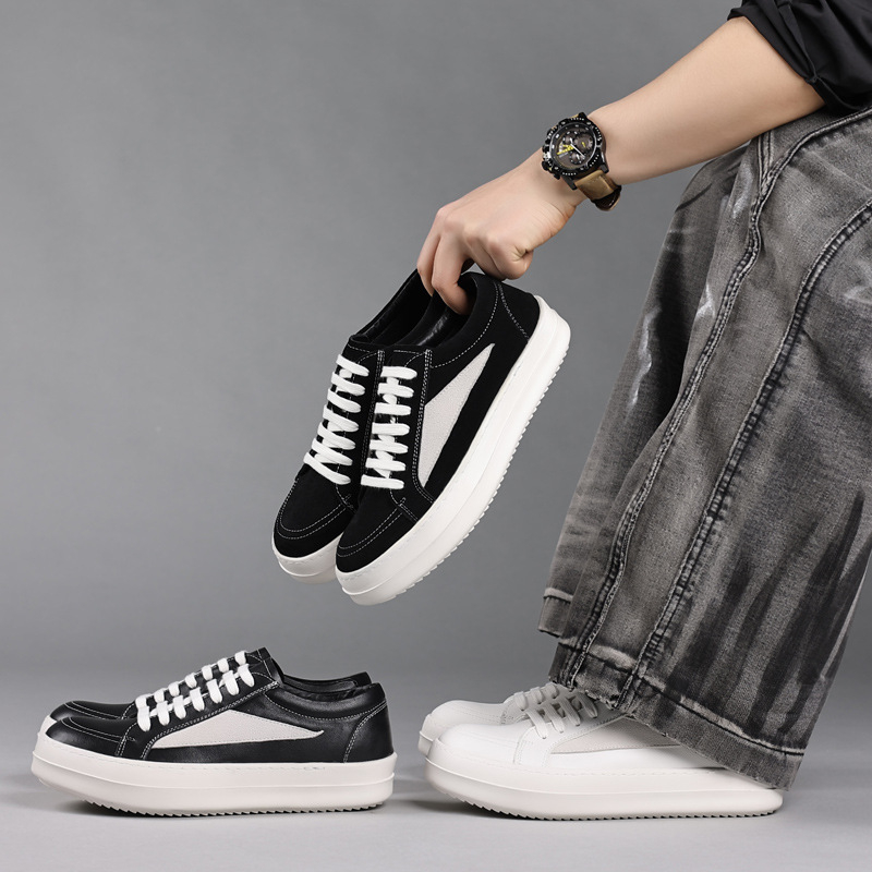 Mens Black Genuine Leather Pla - Men'S Shoes Black And White recension och pris
