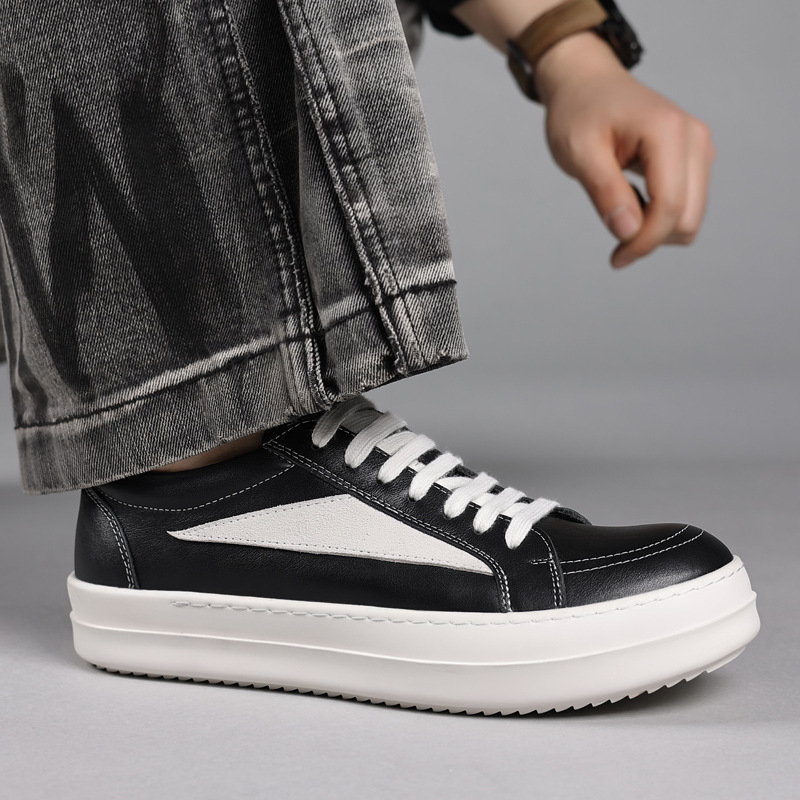 Mens Black Genuine Leather Pla - Men'S Shoes Black And White recension och pris