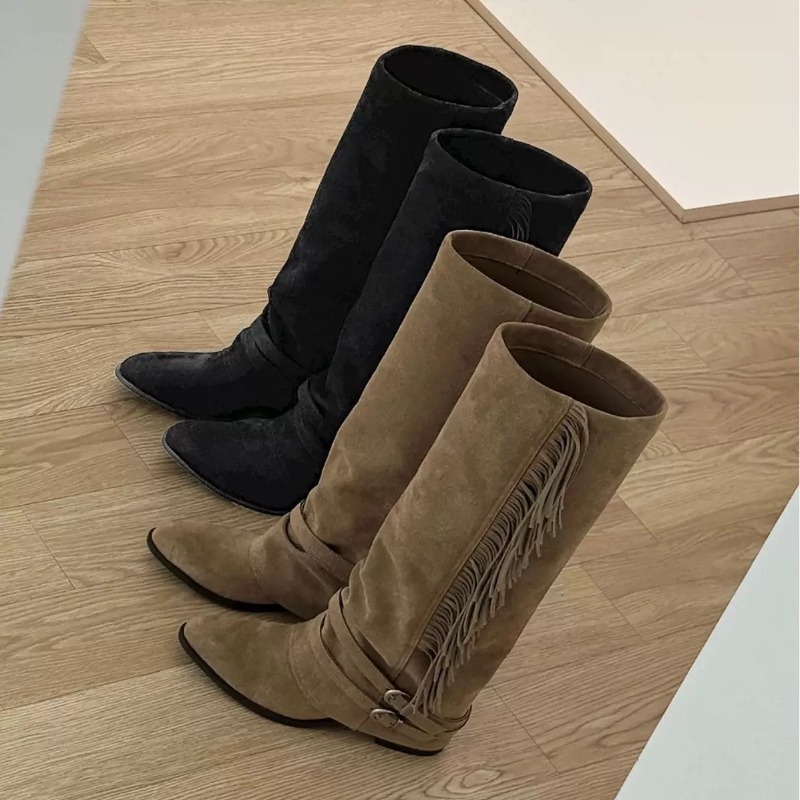 Women Knee-high Boots Tassel D - Chelsea Boots Suede recension och pris