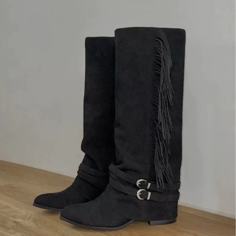 Women Knee-high Boots Tassel D - Chelsea Boots Suede recension och pris