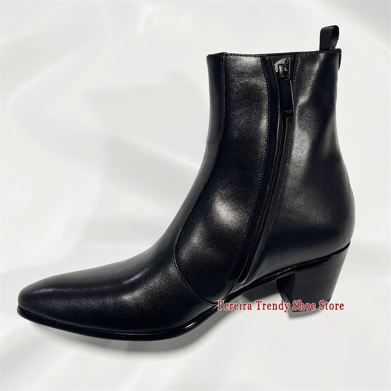 British Style Cowhide 6CM Thic - Men'S Shoes Black And White recension och pris