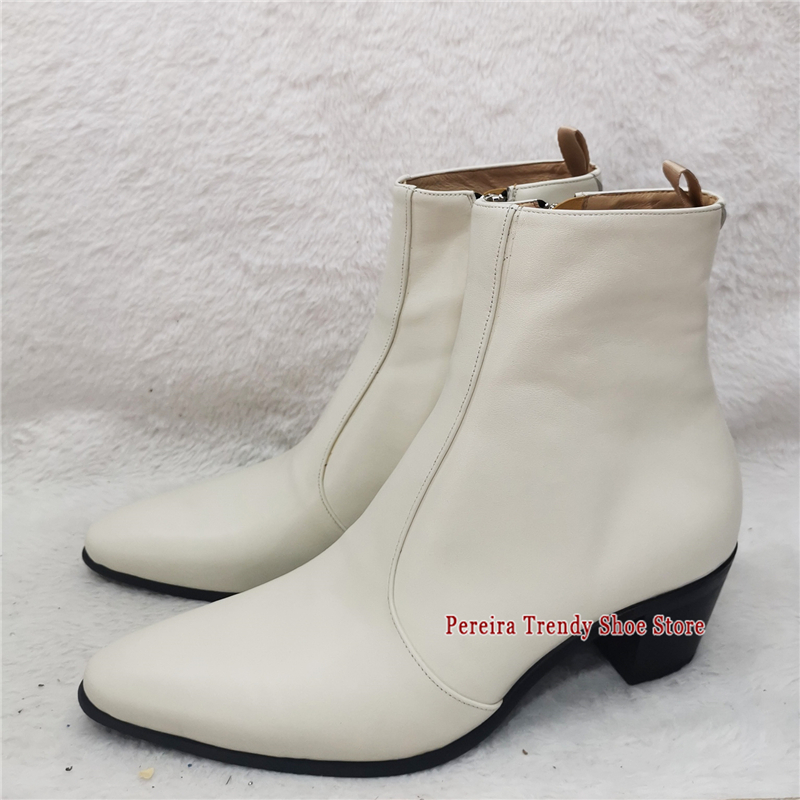 British Style Cowhide 6CM Thic - Men'S Shoes Black And White recension och pris