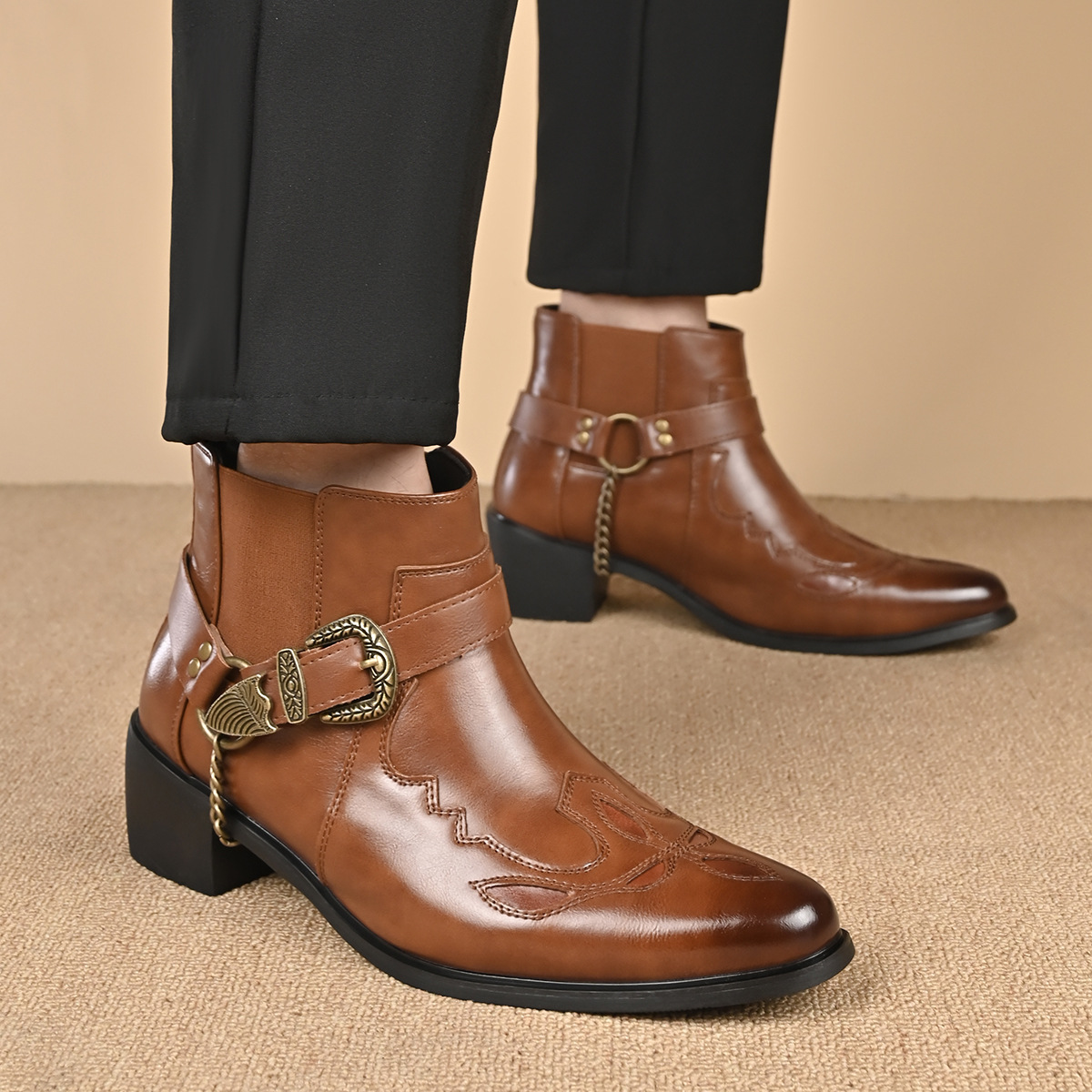 Fashion 2026 Men's Vintage Cow - Men'S Shoes Zipper recension och pris