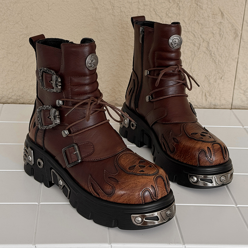 Men Height Increasing Punk Sty - Men'S Shoes Zipper recension och pris